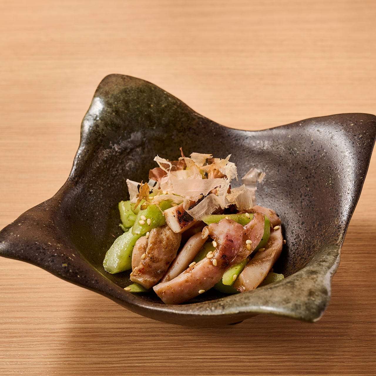 Kaga cucumber and squid with Tosa mabushi