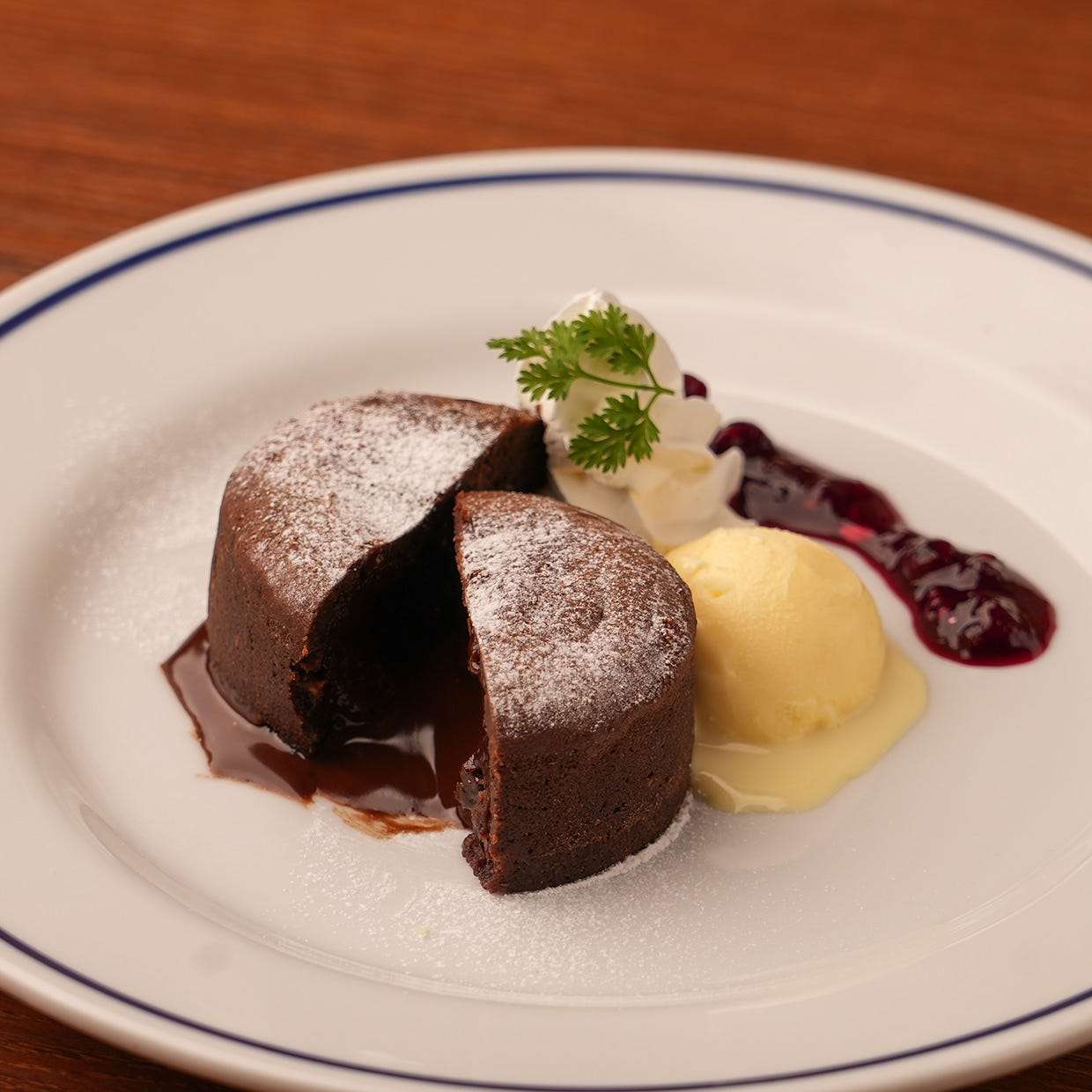 フォンダンショコラとバニラアイス