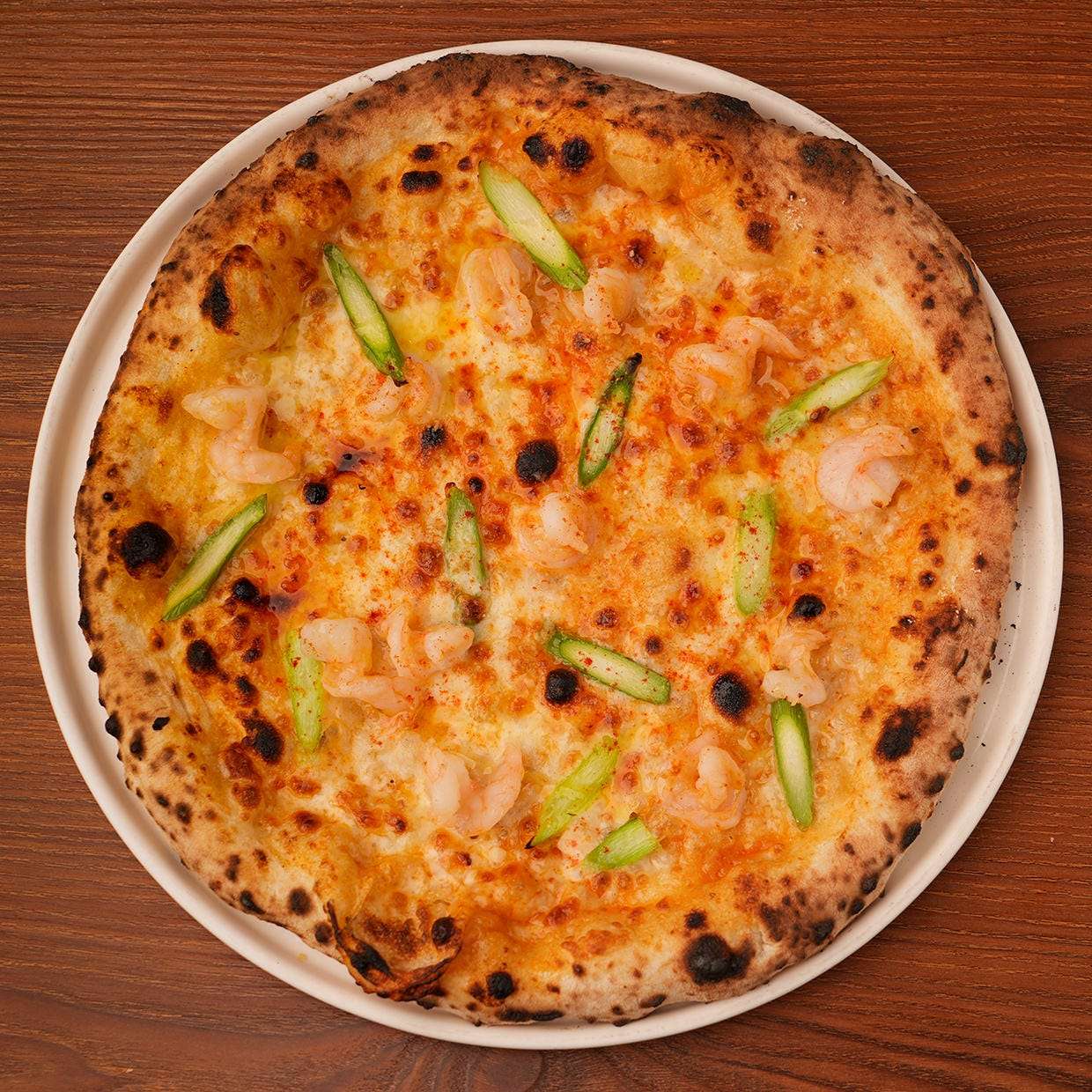 海老とアスパラのビスククリームピッツァ