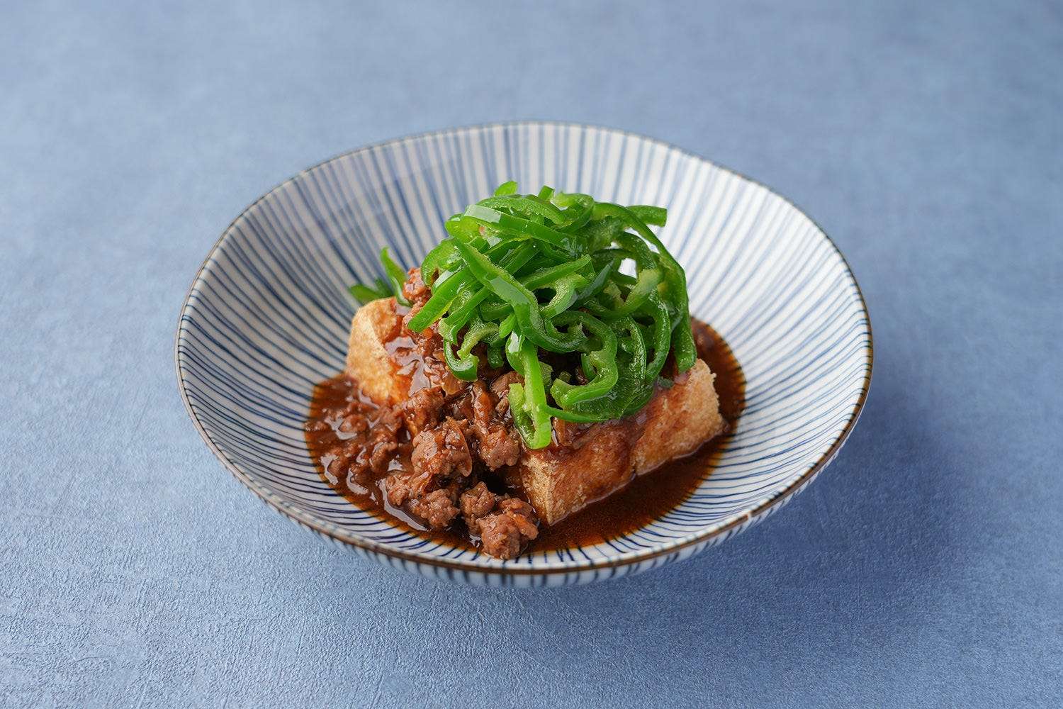 肉味噌ピーマン厚揚げ