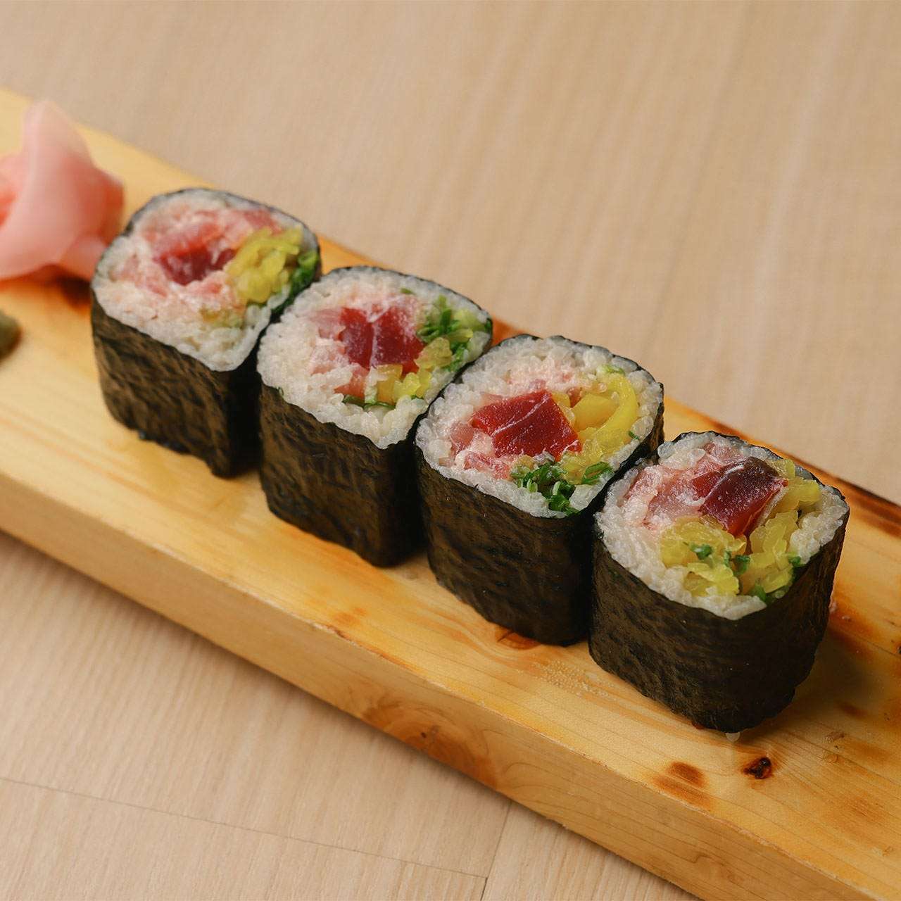 Fatty tuna and octopus roll sushi