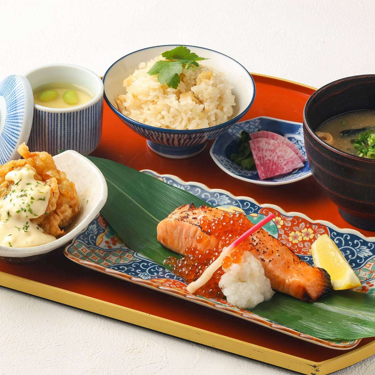 [All-you-can-eat sea bream rice] Grilled silver salmon with saikyo miso and grated salmon roe