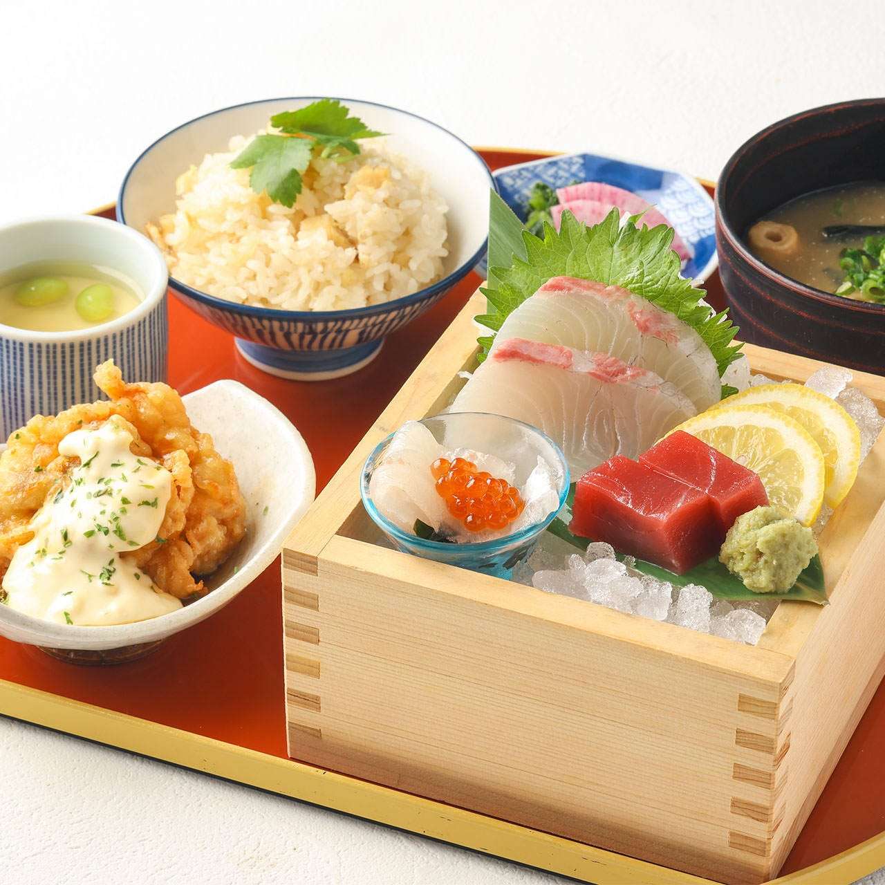 [All-you-can-eat sea bream rice] Assorted sashimi set