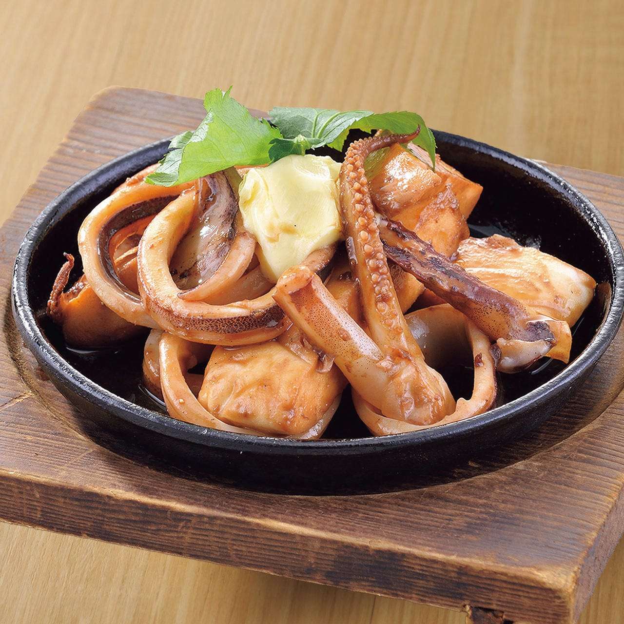 Squid and fish cake liver butter