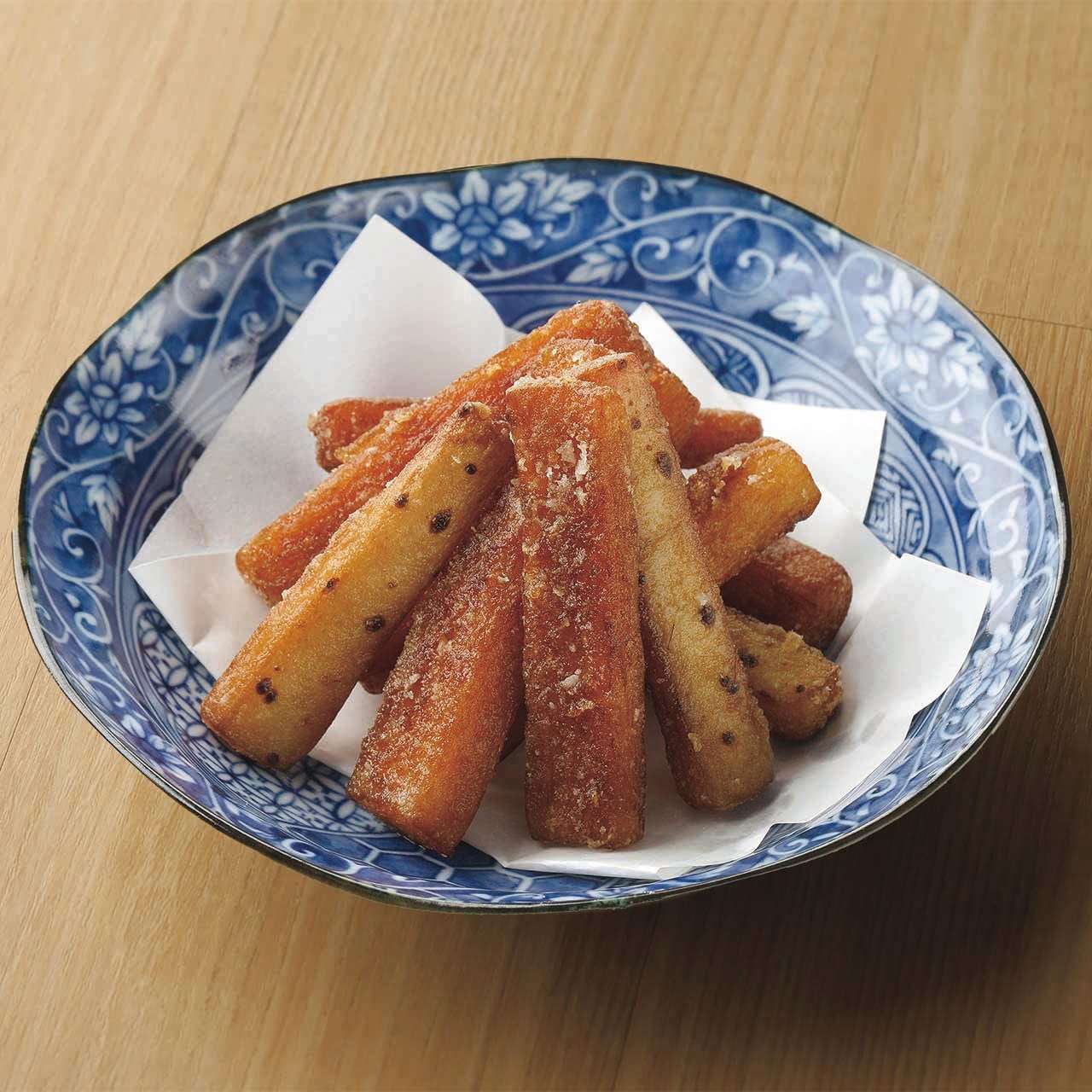 Deep-fried yam in tamari soy sauce