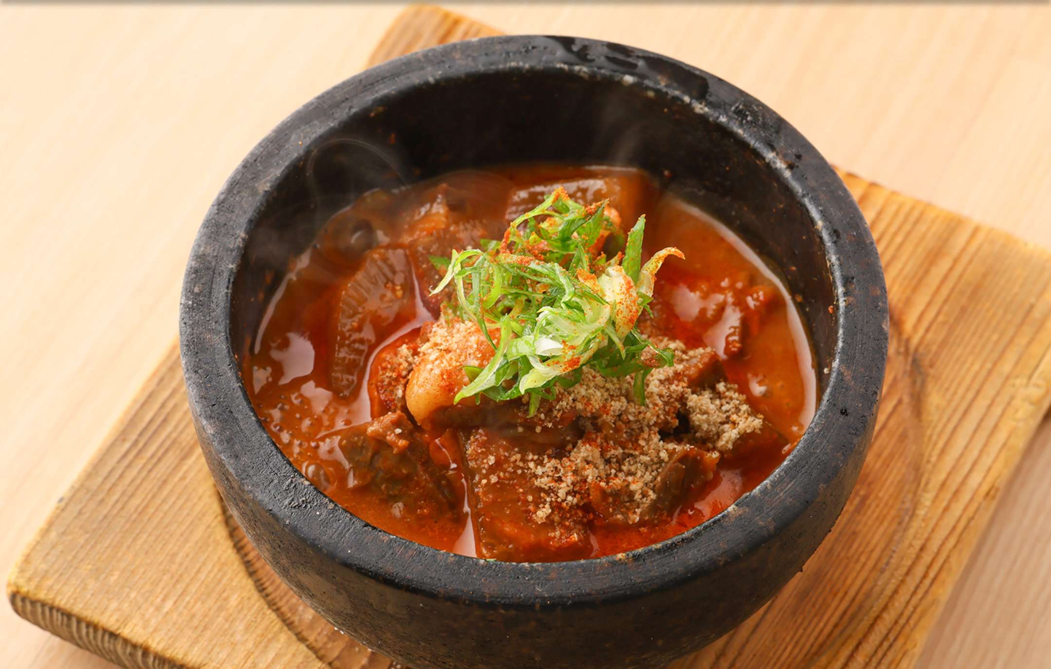 Wagyu beef tendon and radish miso stew