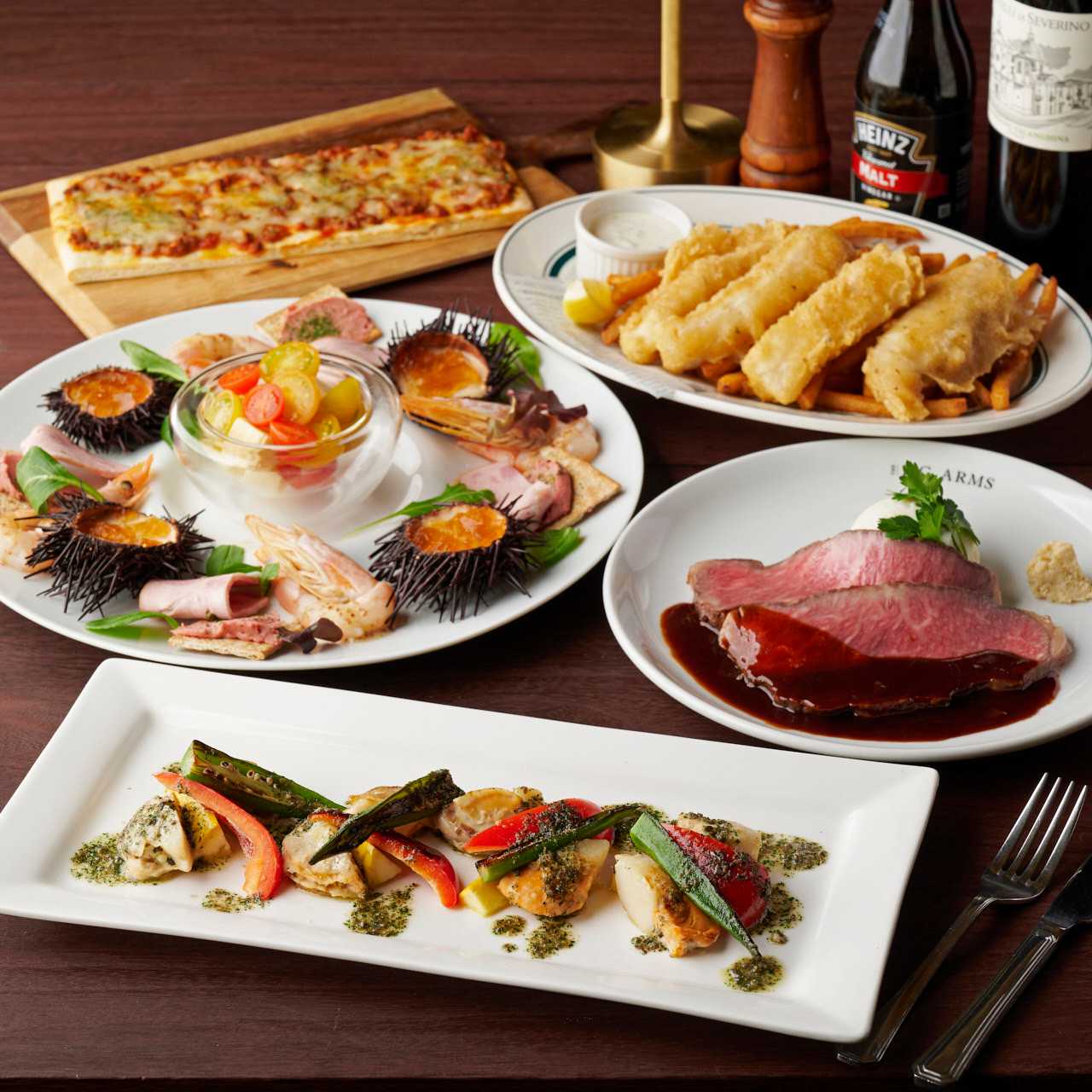 サーロインのローストビーフとフィッシュ＆チップスを愉しむブリティッシュプラン　２H飲放題付
