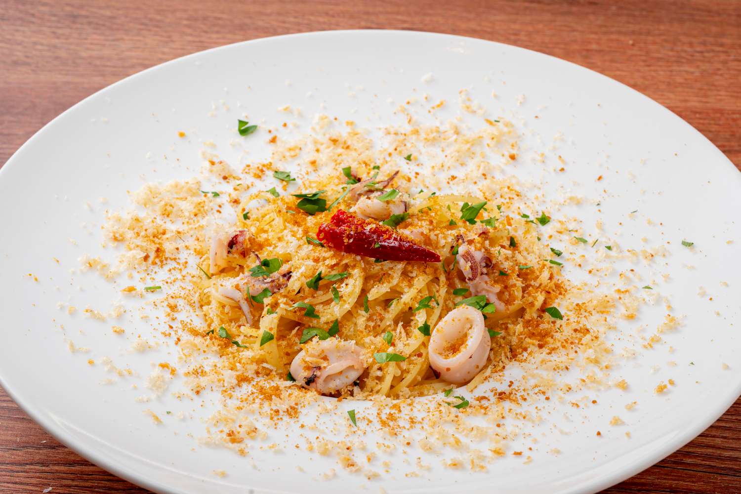ヤリイカとボッタルガのパスタリモーネ