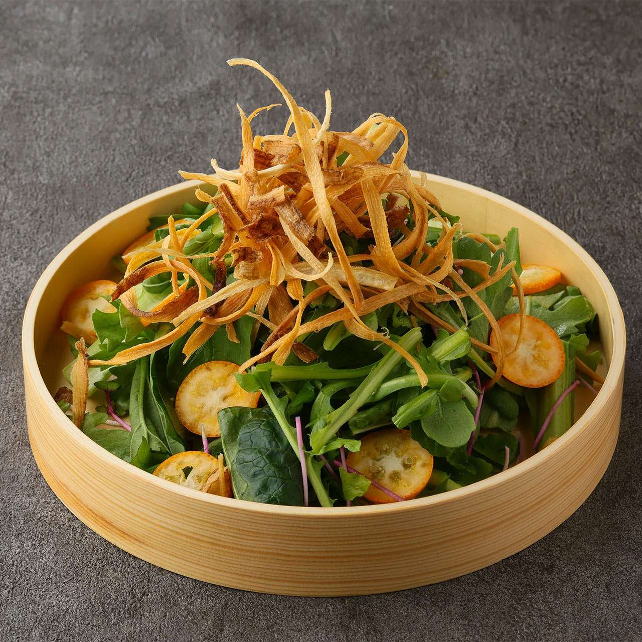 グリーンサラダ　すりおろし金柑ドレッシング