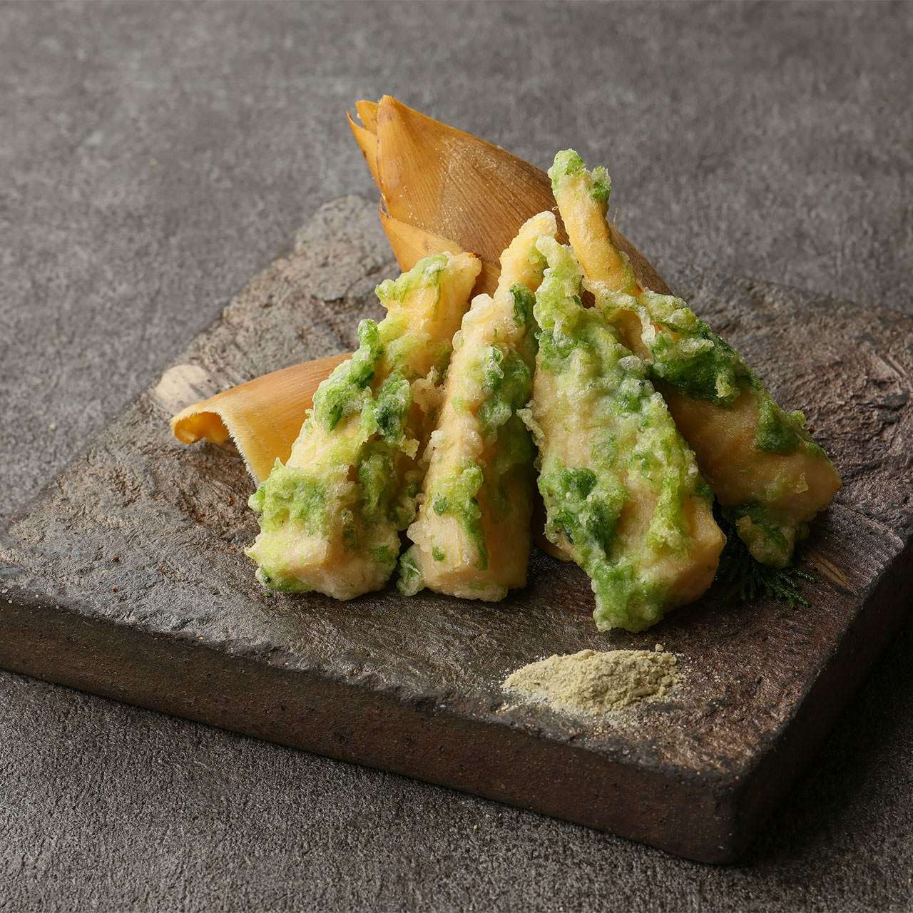 筍のあおさ揚げ