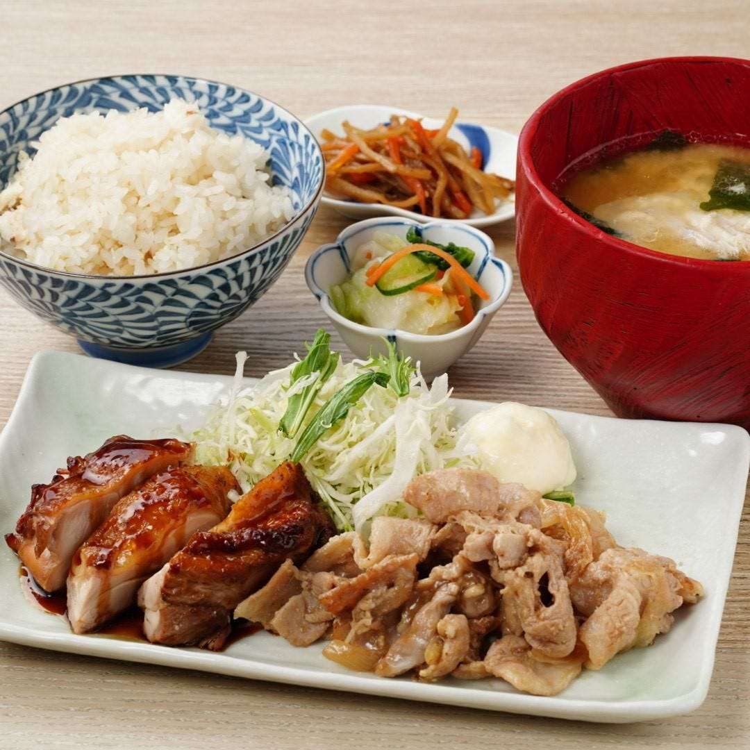 照り焼きチキンステーキ・生姜焼き御膳（鯛めし食べ放題つき）