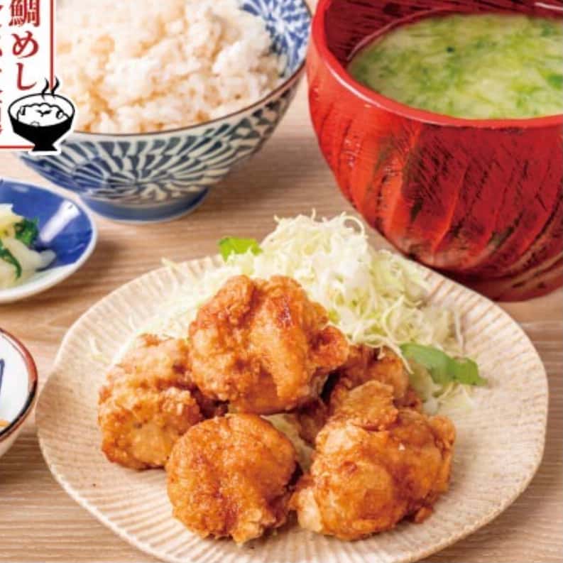 Tokyo soy sauce fried chicken meal (includes all-you-can-eat sea bream rice)