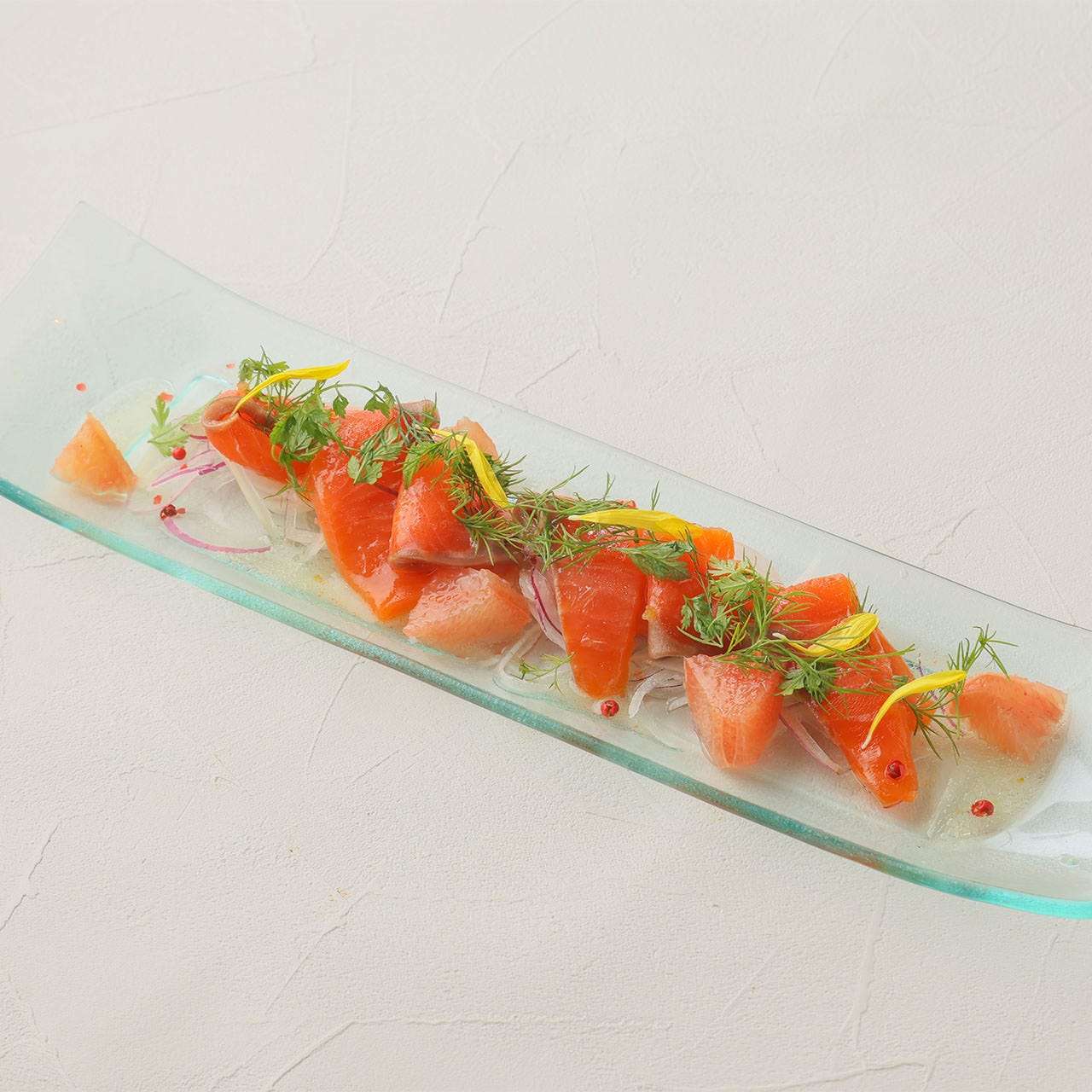 Herb-marinated salmon with citrus vinaigrette