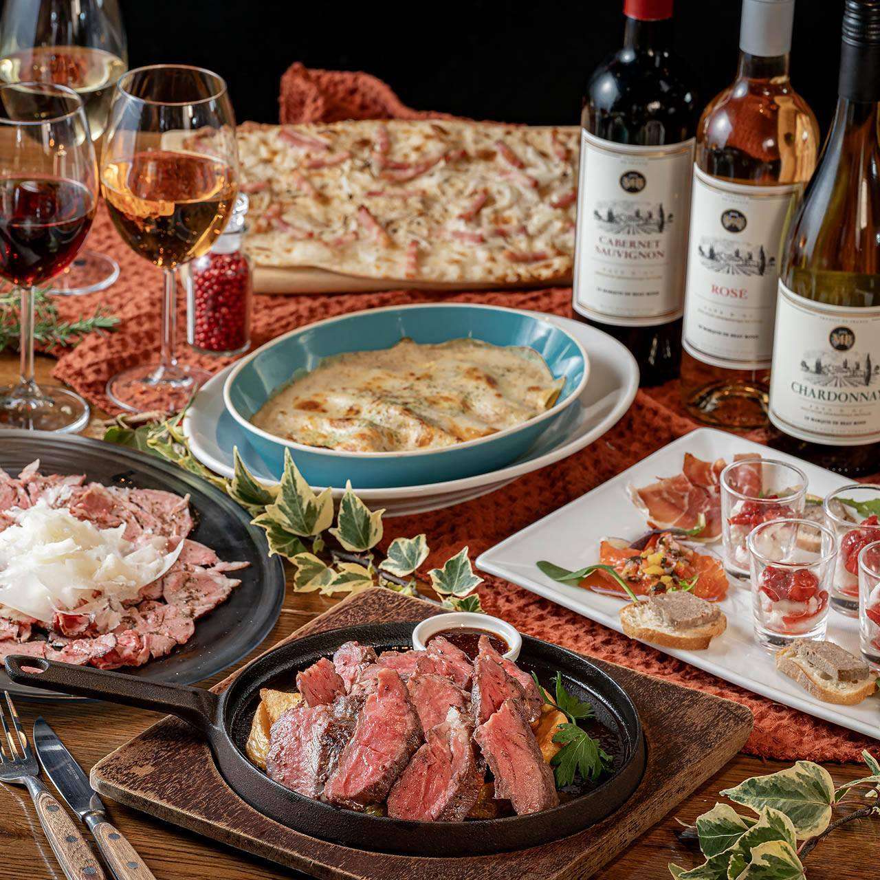 【ビストロコース】飲み放題付き　 ワインに合わせる料理をカジュアルに楽しむプラン