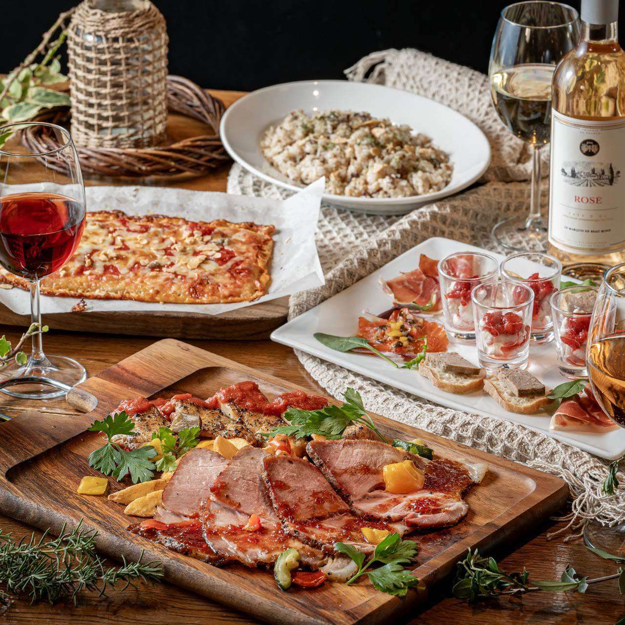 【Aコース】飲み放題付き　団体様懇親会や歓送迎会に！豚＆鶏のWステーキが楽しめるプラン