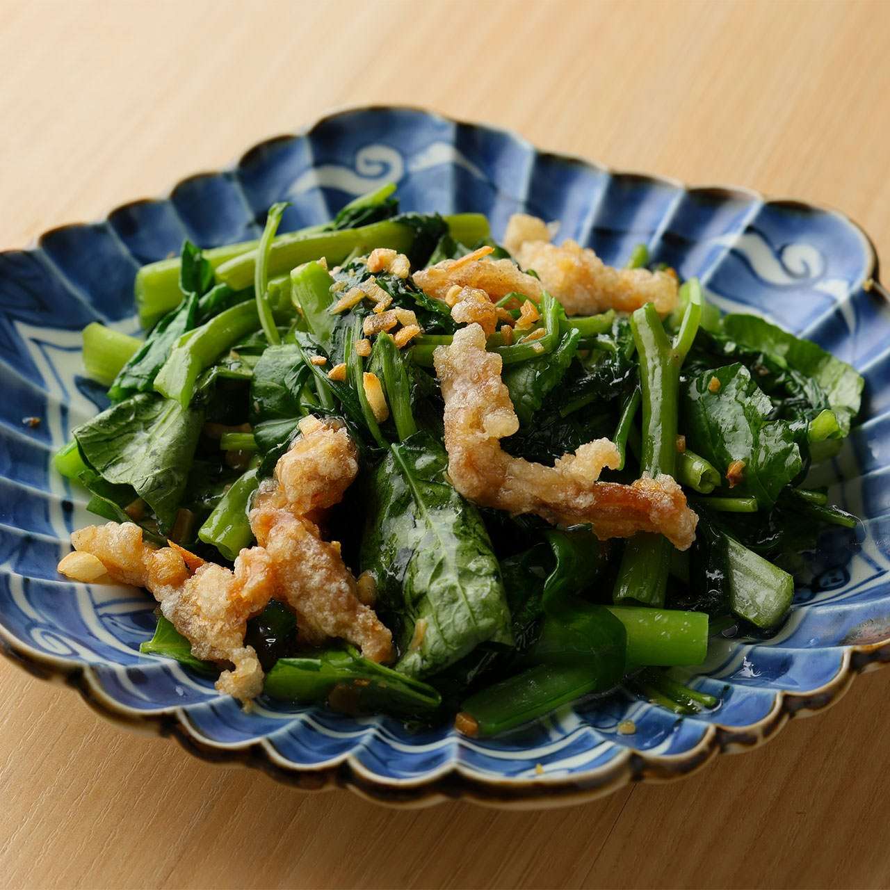 鶏せせりの青菜炒め