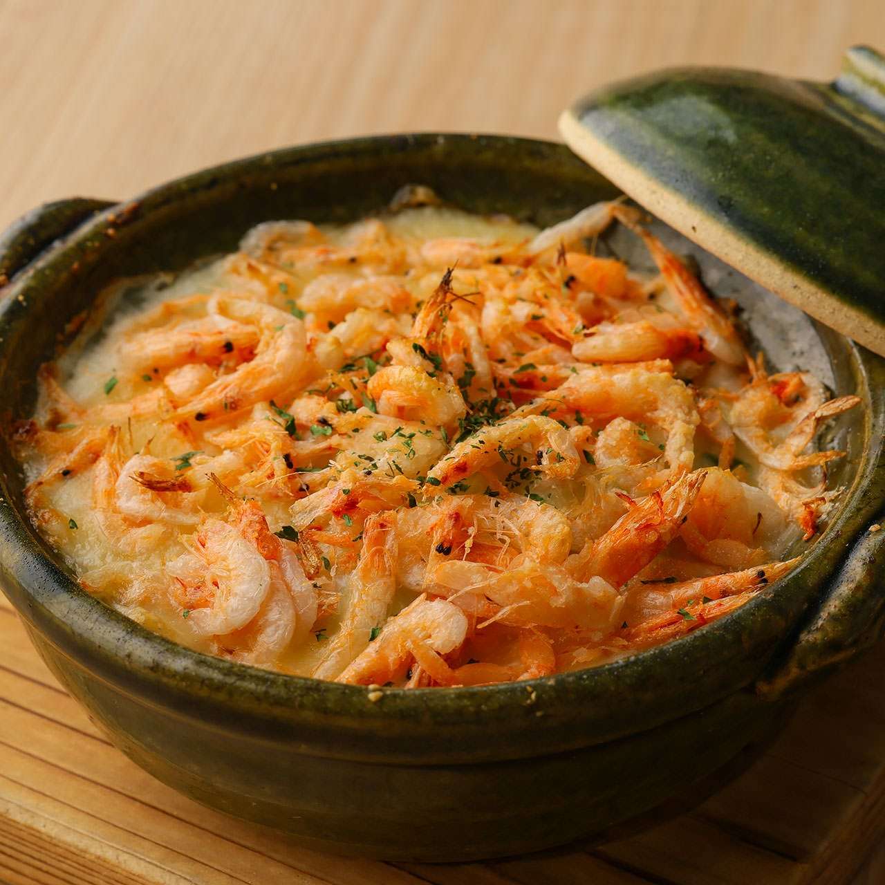 桜海老と菜花のグラタン