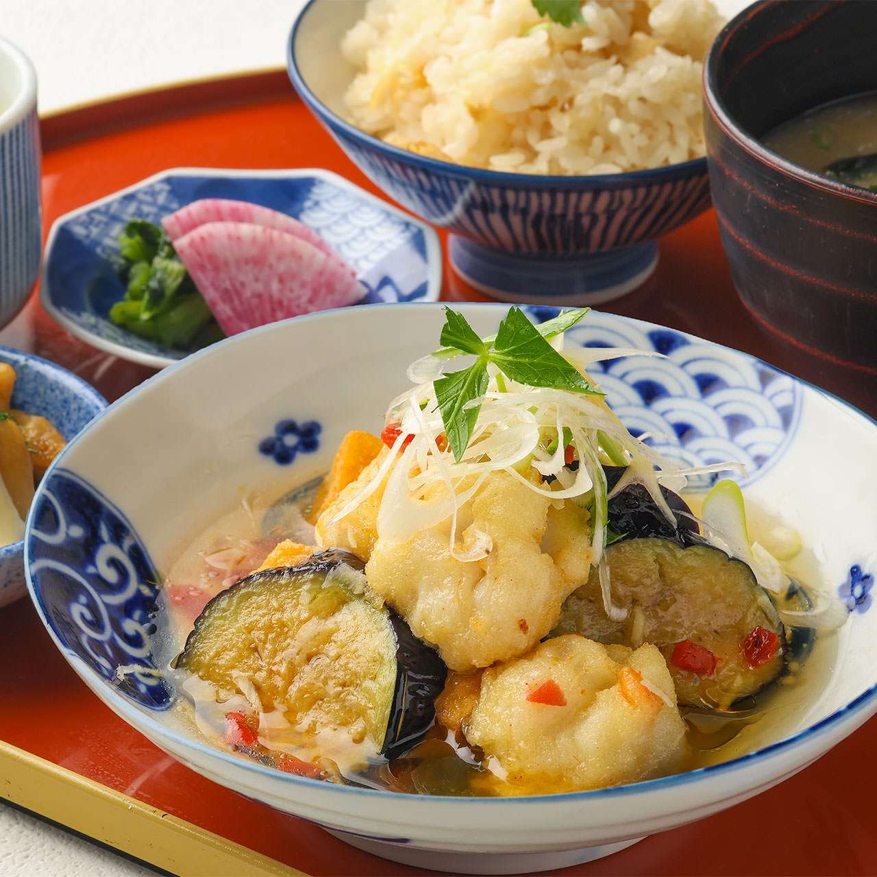 鱧と茄子の揚げ出し