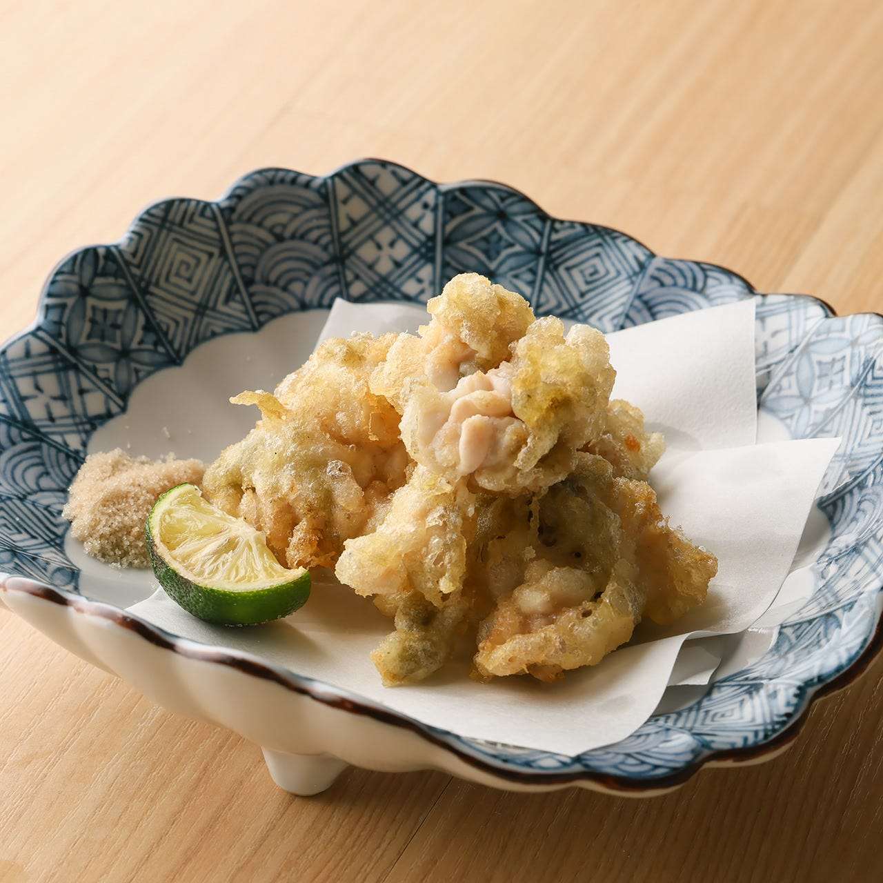 鱈白子のとろろ昆布天麩羅