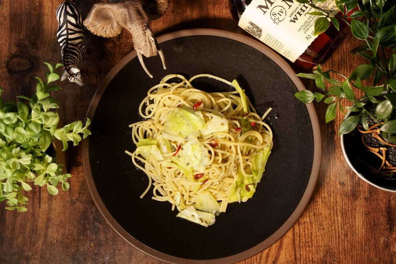 キャベツとしらすのペペロンチーノ