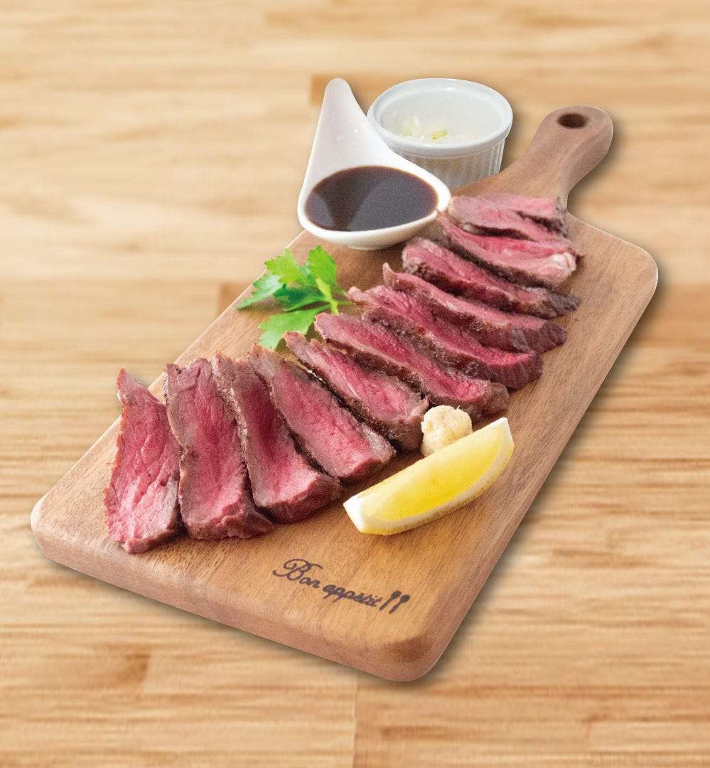 牛ザブトンステーキ 3種の薬味添え