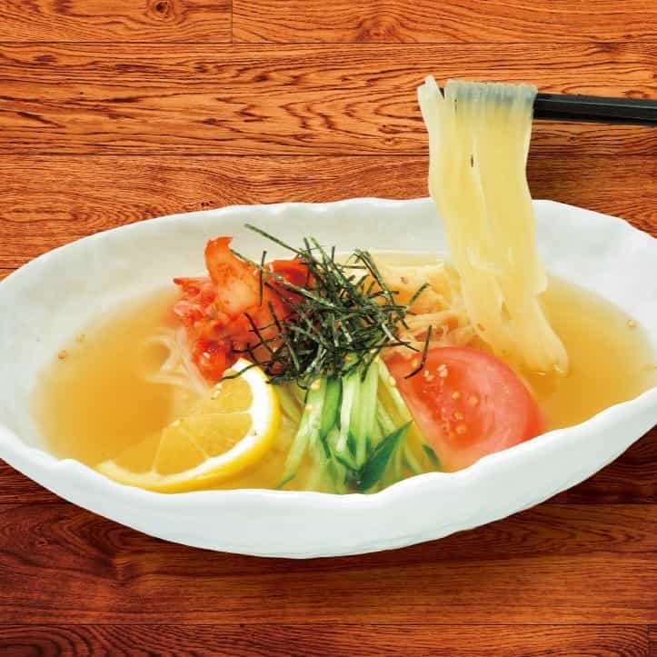 涼麵配貝類湯