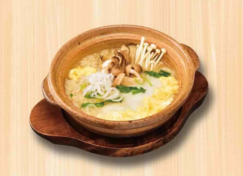 Mushroom and grated yam rice porridge