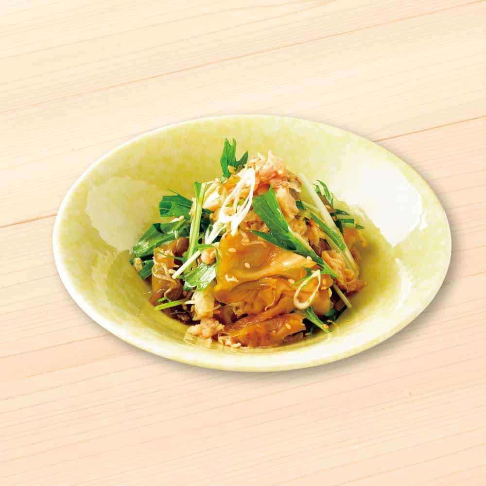 ザーサイと蒸し鶏の和え物