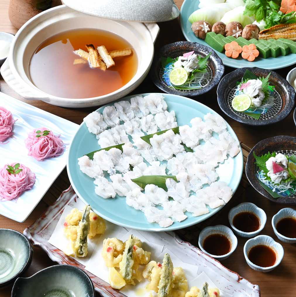 【含无限畅饮】夏季限定◆寿喜烧套餐◆海鳗、海鳗天妇罗、海鳗寿喜烧，7800日元
