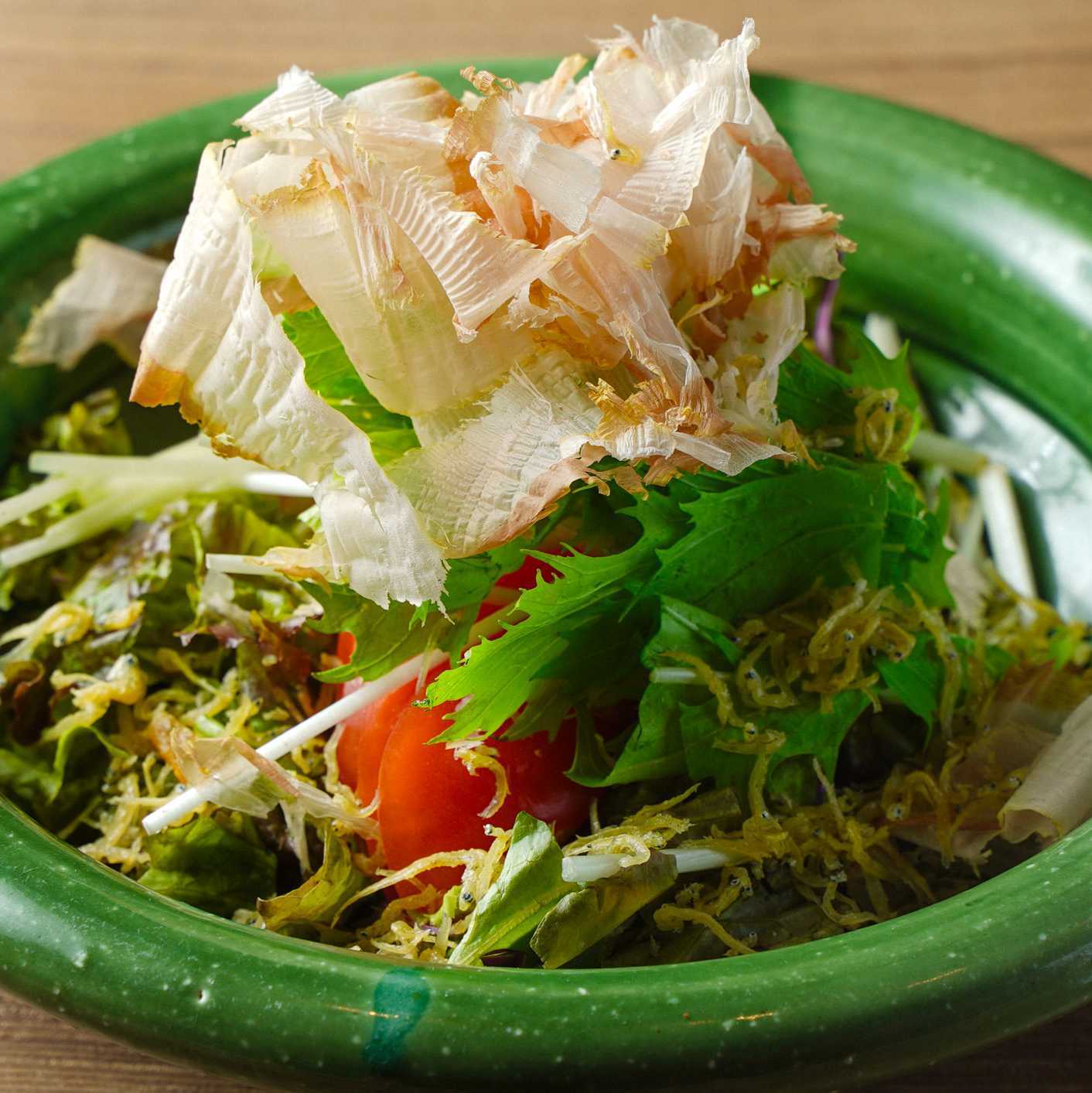 カリカリじゃこと水菜の和風サラダ