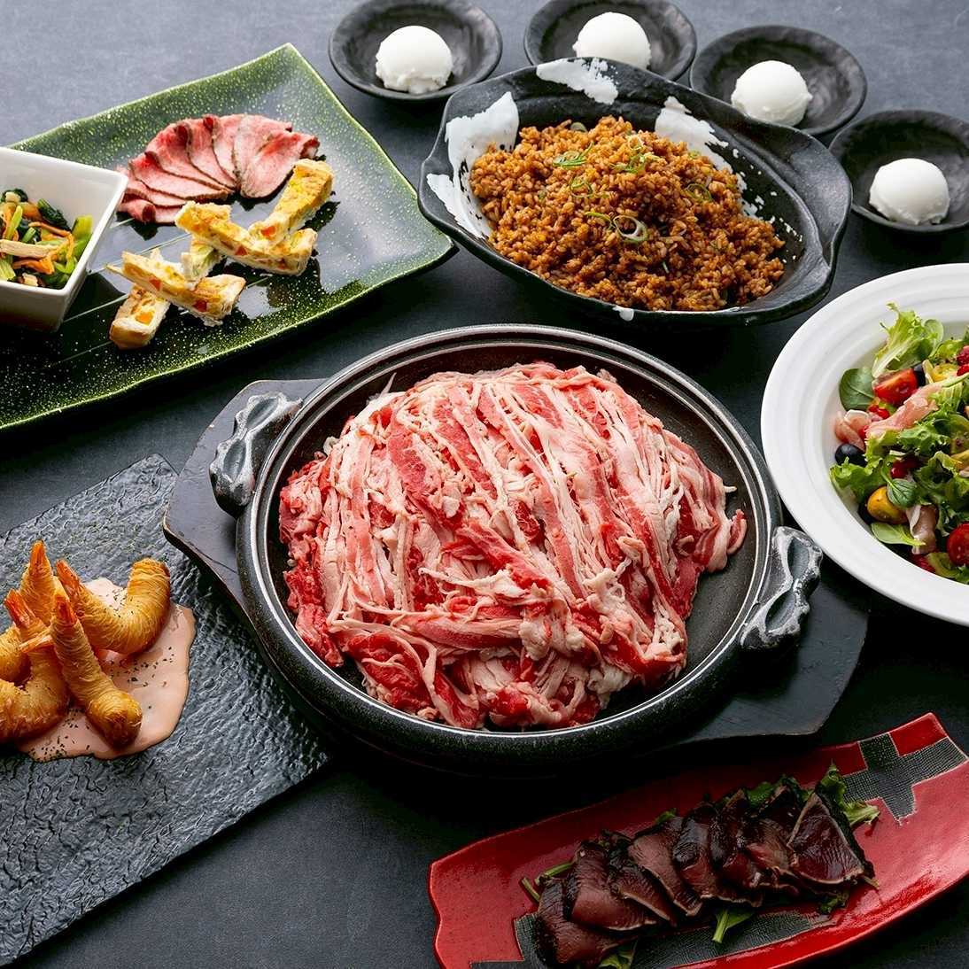 飲み放題付き 近江牛の鉄板焼き大皿コース - お品書き - 【公式】黒毛