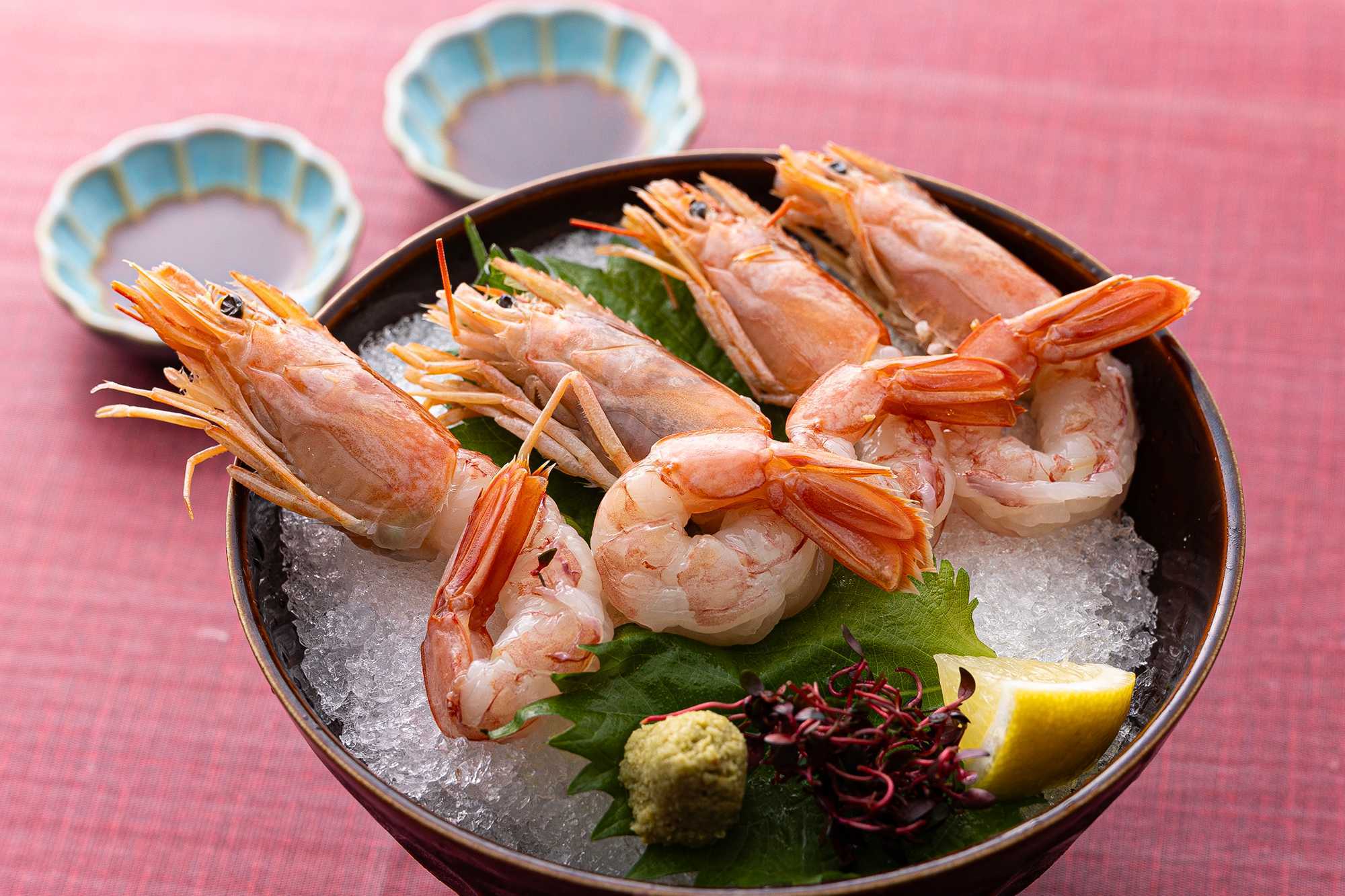 有頭赤エビ刺身