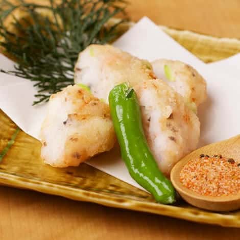 Fried plump shrimp