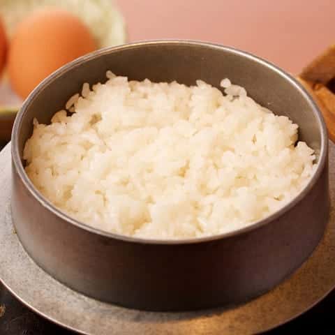 Freshly cooked egg rice