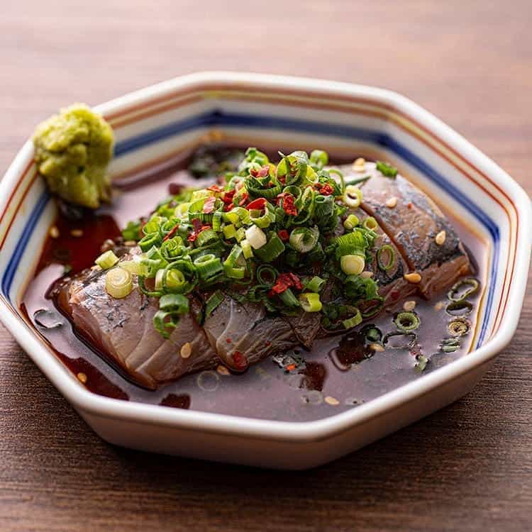 Horse mackerel in sesame soy sauce