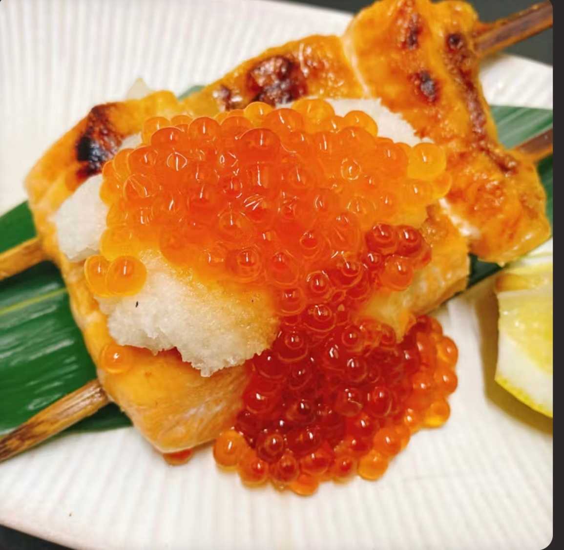 Salmon belly and salmon roe