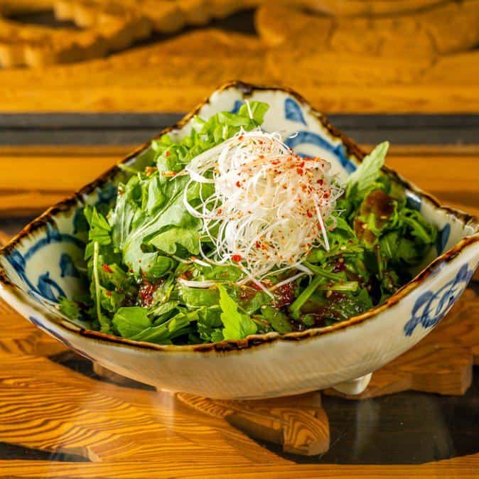 春菊とセリのサラダ