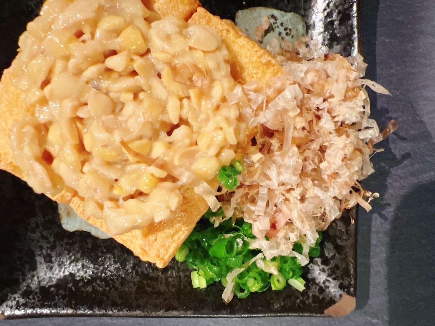 新鮮炸豆腐和納豆