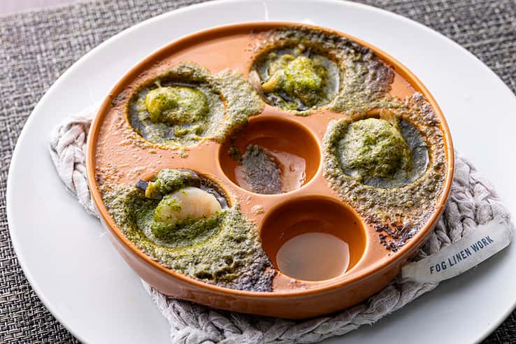 エビときのこの香草バター焼き