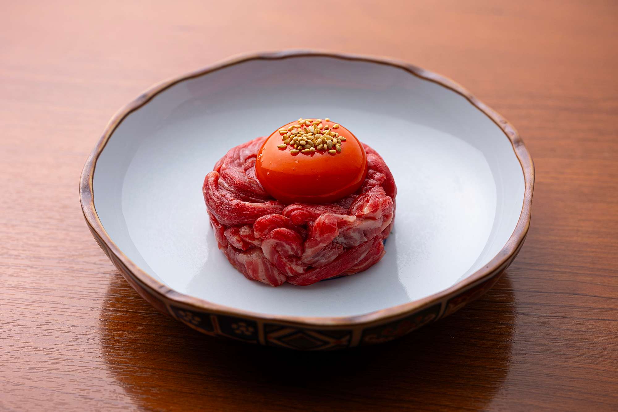 レアステーキユッケ風
