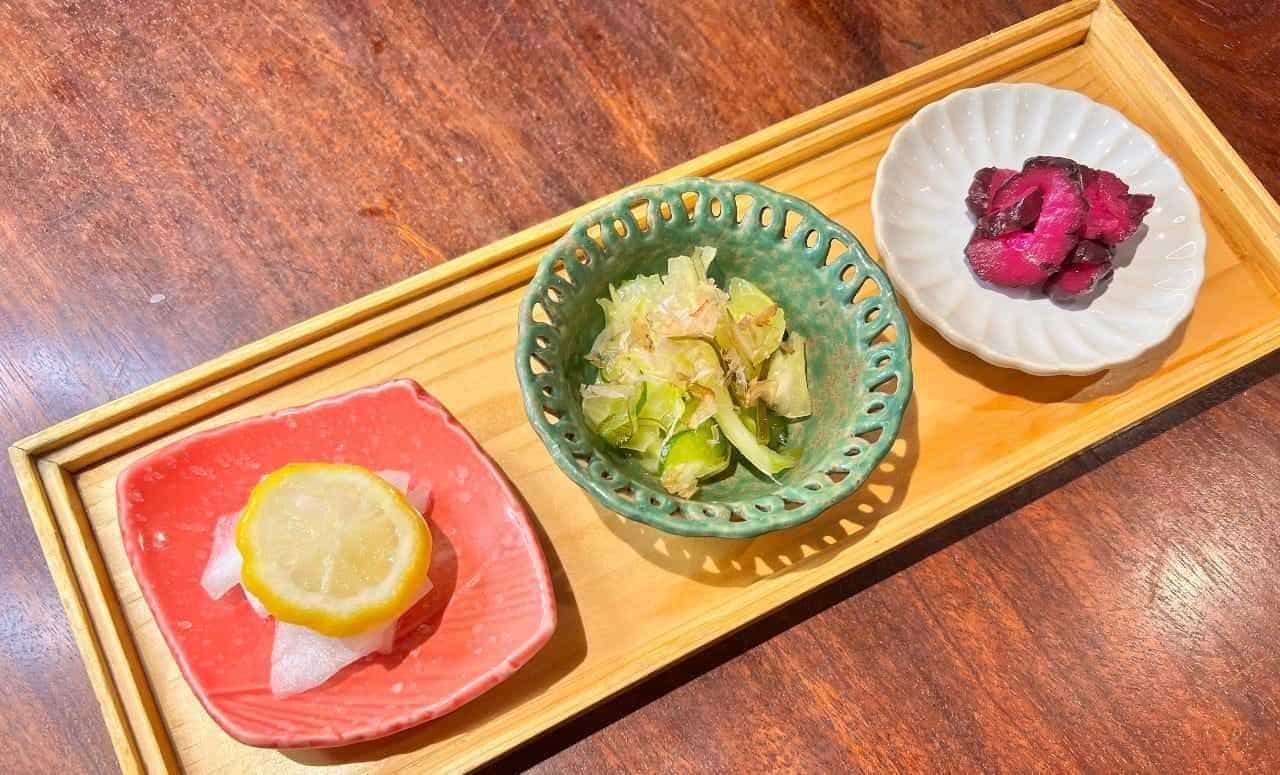 3種の漬物盛り合わせ